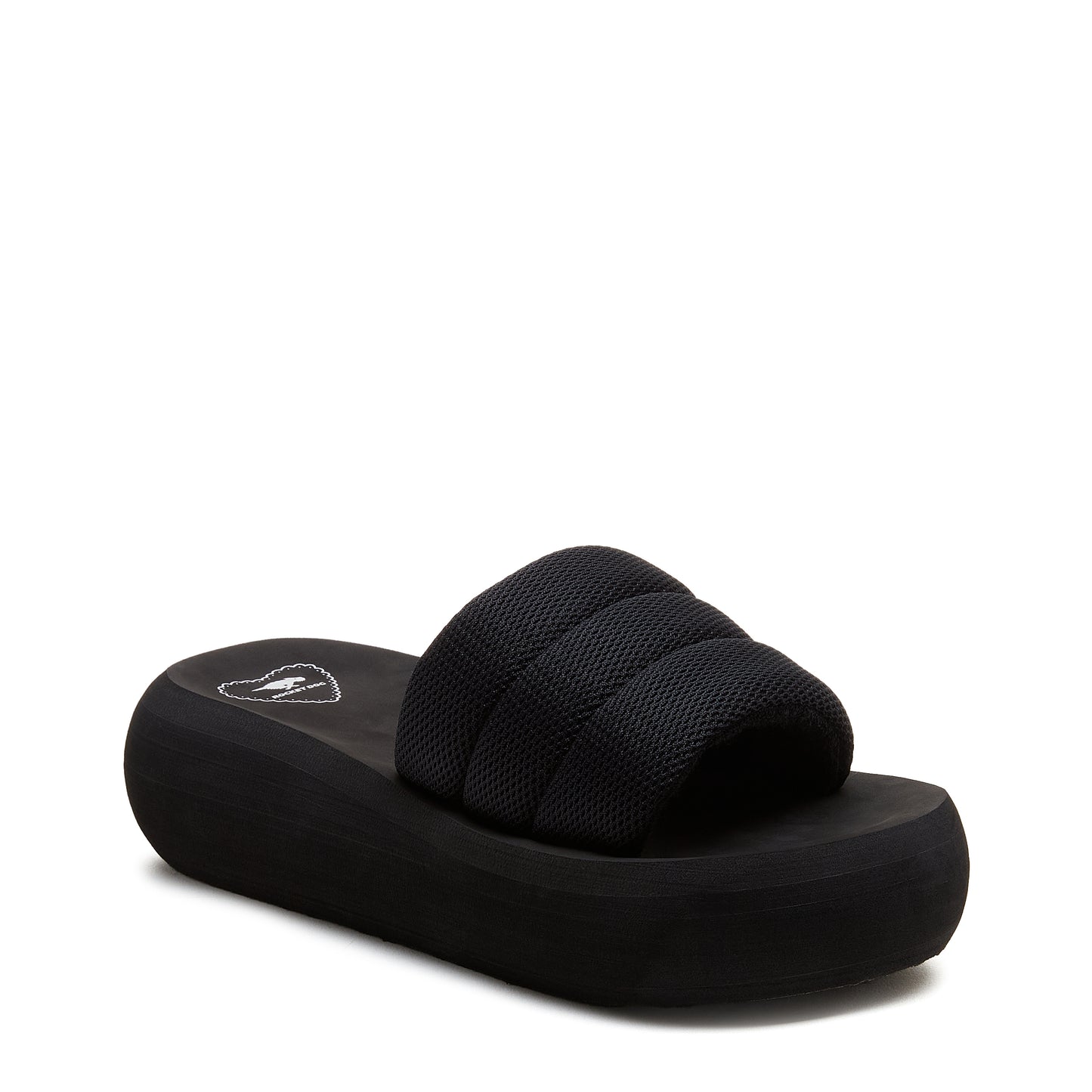 Splash Black Platform Slide Sandals