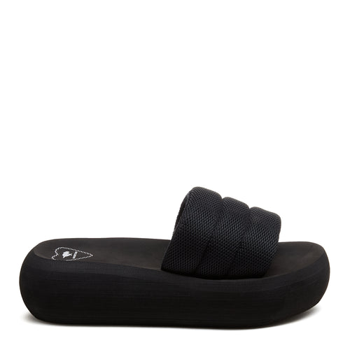 Splash Black Platform Slide Sandals