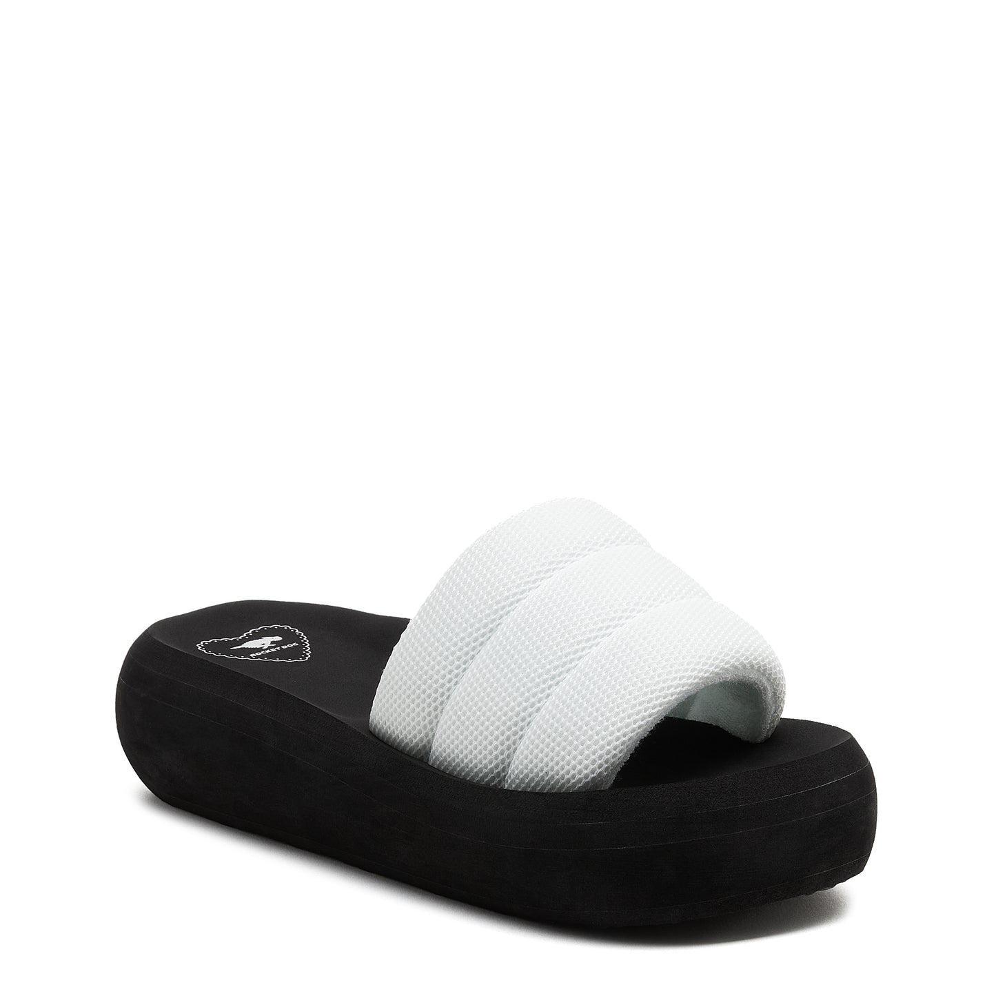 Splash White Platform Slide Sandals
