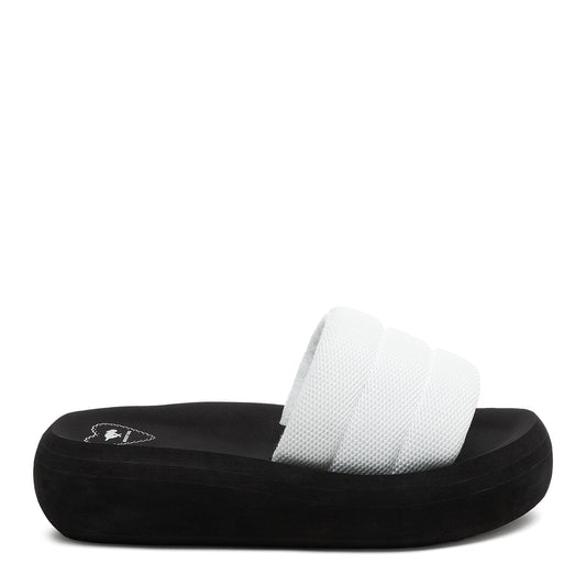 Splash White Platform Slide Sandals