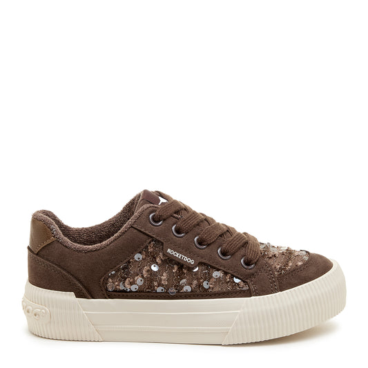 Cheery Brown Sequin Trainers