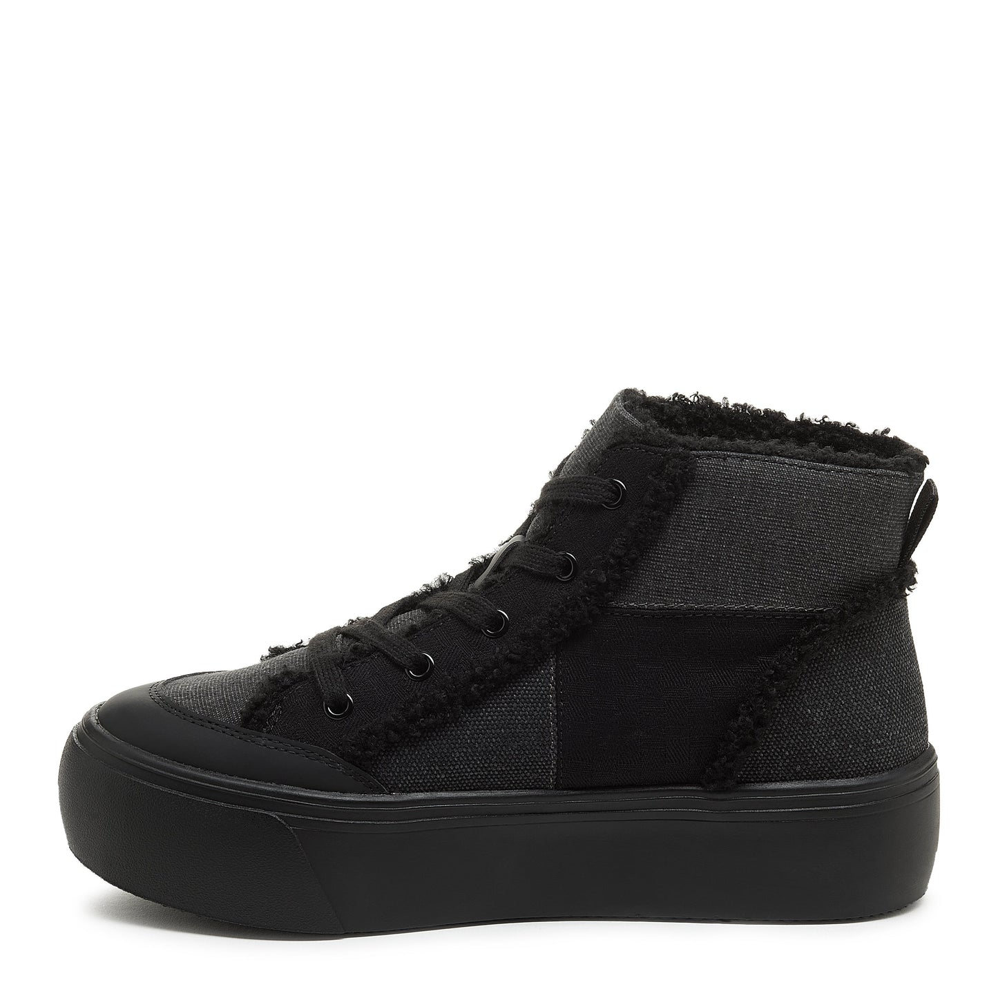 Flair Black Patchwork Platform Trainers