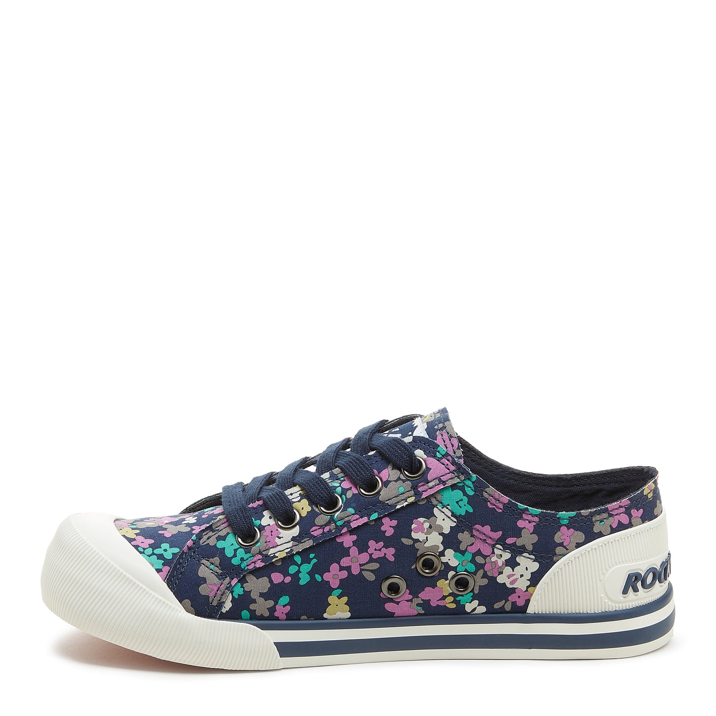 Jazzin Recycled Cotton Navy Floral Trainers