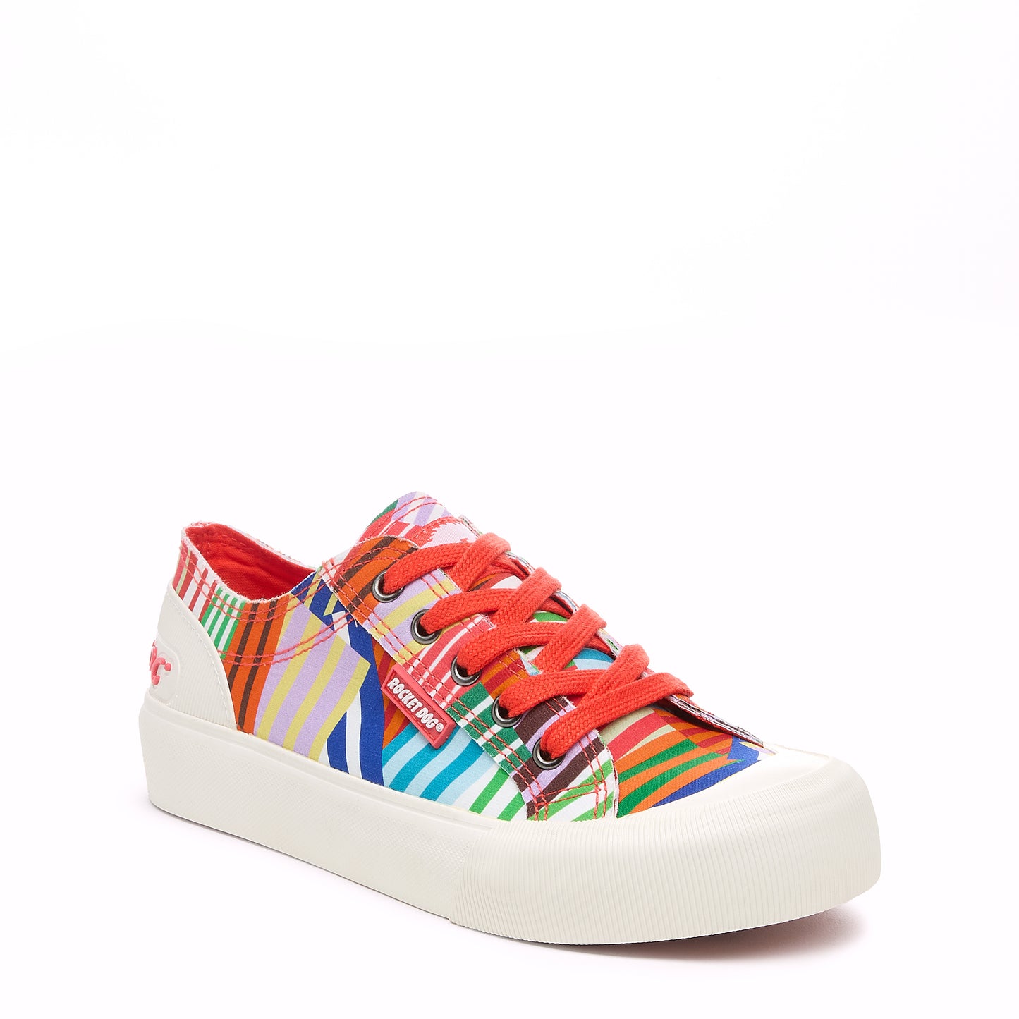 Jazzin Plus Pink Multi Stripe Trainers