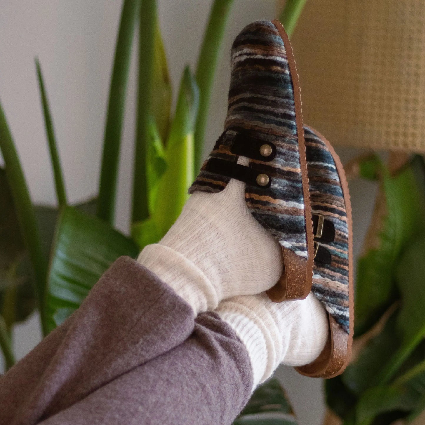 Abel Brown Stripe Clogs