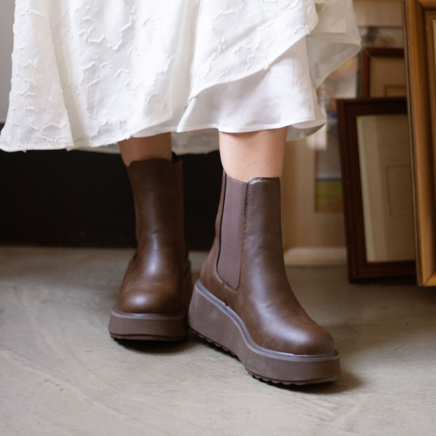 Heyday Brown Platform Chelsea Boot