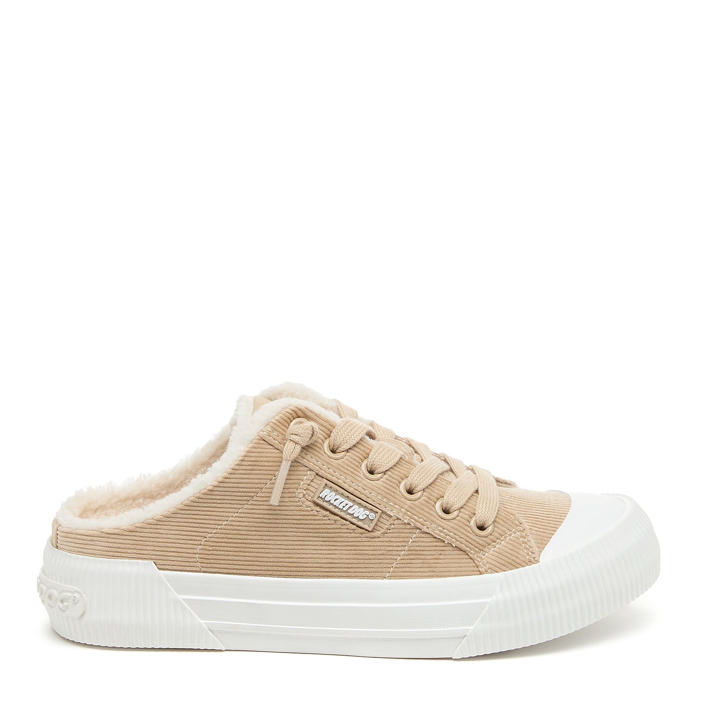 Cheery Natural Corduroy Mule Trainers