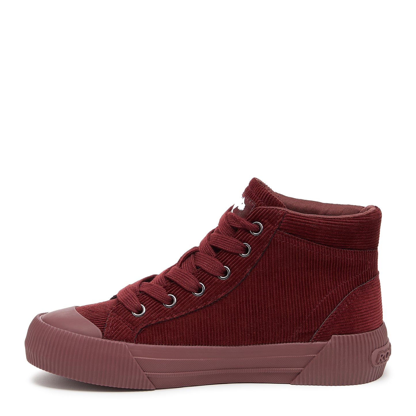 Cheery Rust Corduroy High-top Trainers