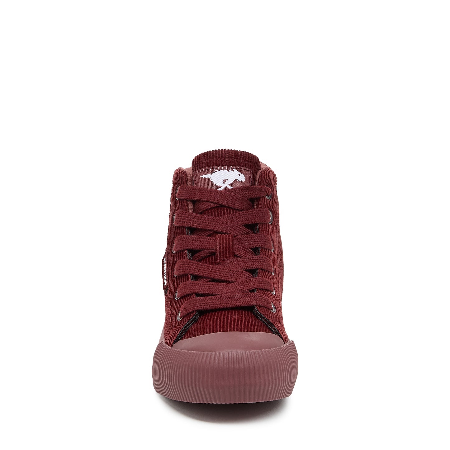 Cheery Rust Corduroy High-top Trainers