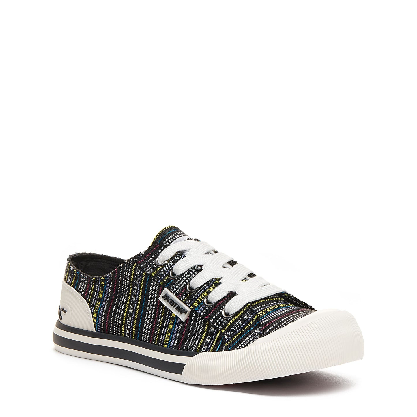Jazzin Black Aloe Multi Stripe Trainers