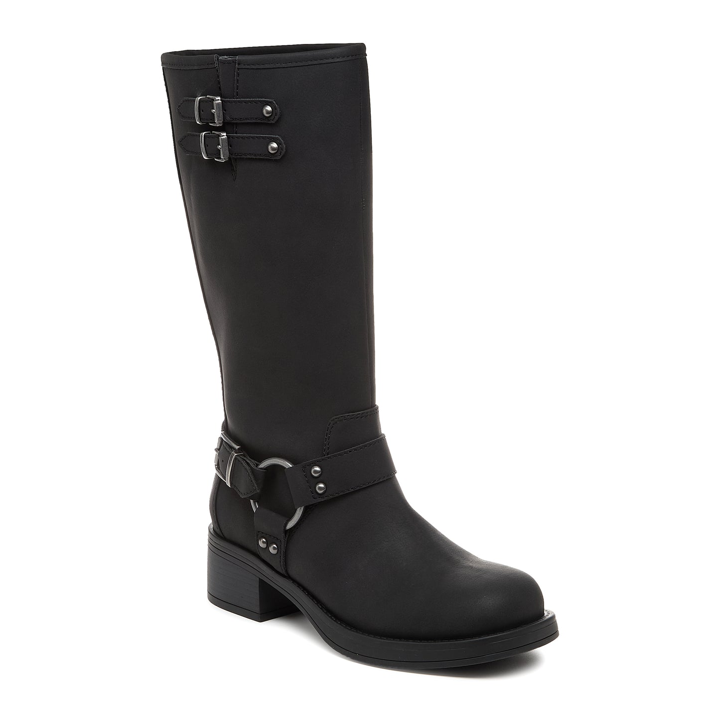 Nash Black Tall Biker Boots