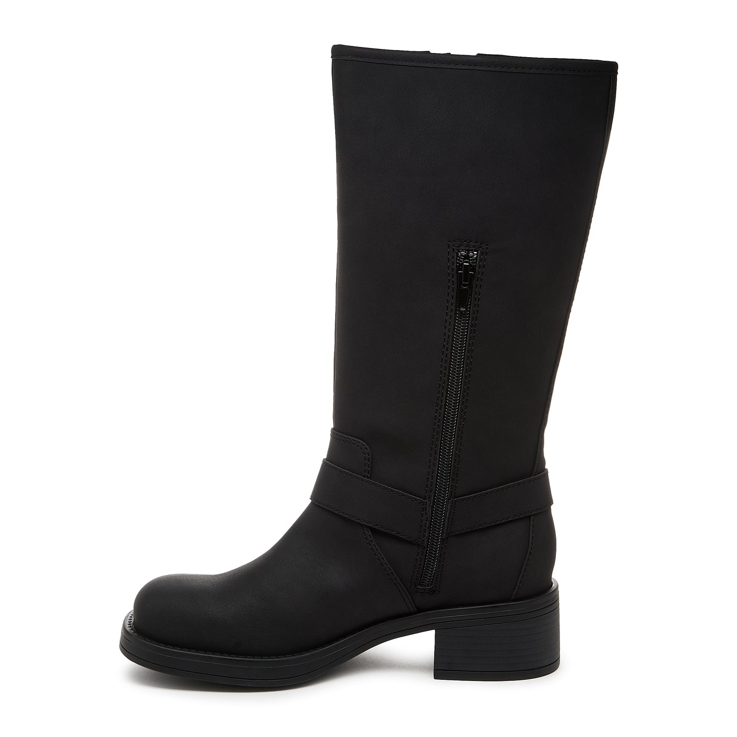 Nash Black Tall Biker Boots