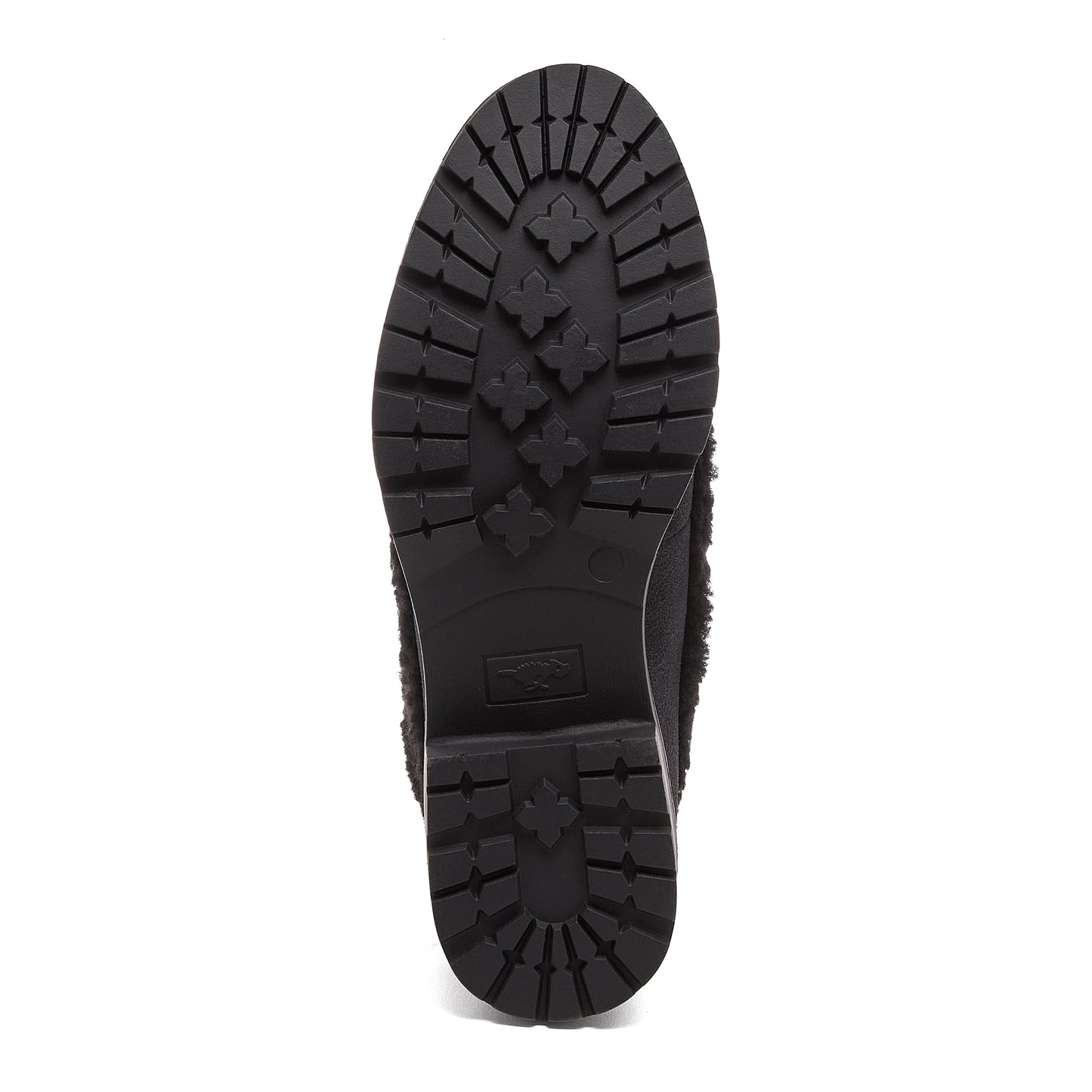 Nixie Black Boots in black, sole view showing the tread pattern and Rocket Dog logo detail.