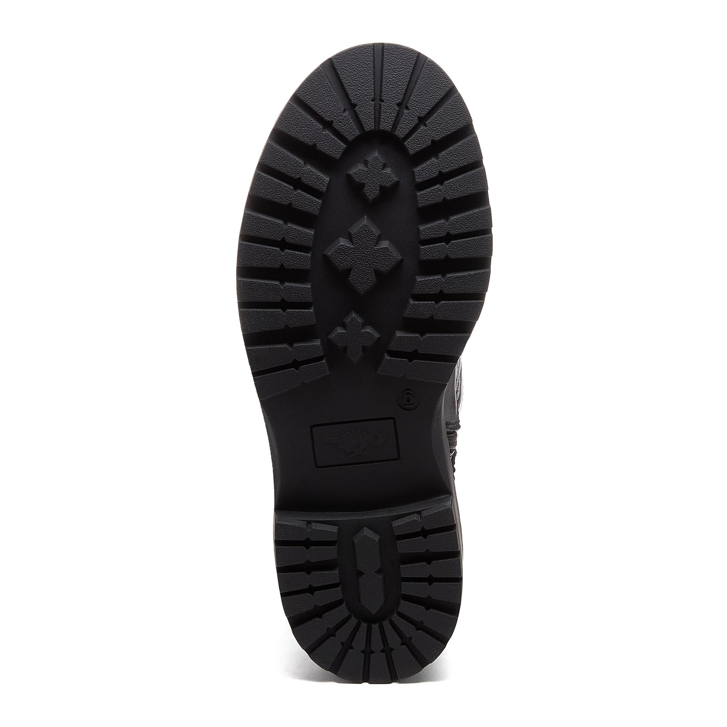 Parker Black Knee High Boots black boots sole view showing black tread pattern