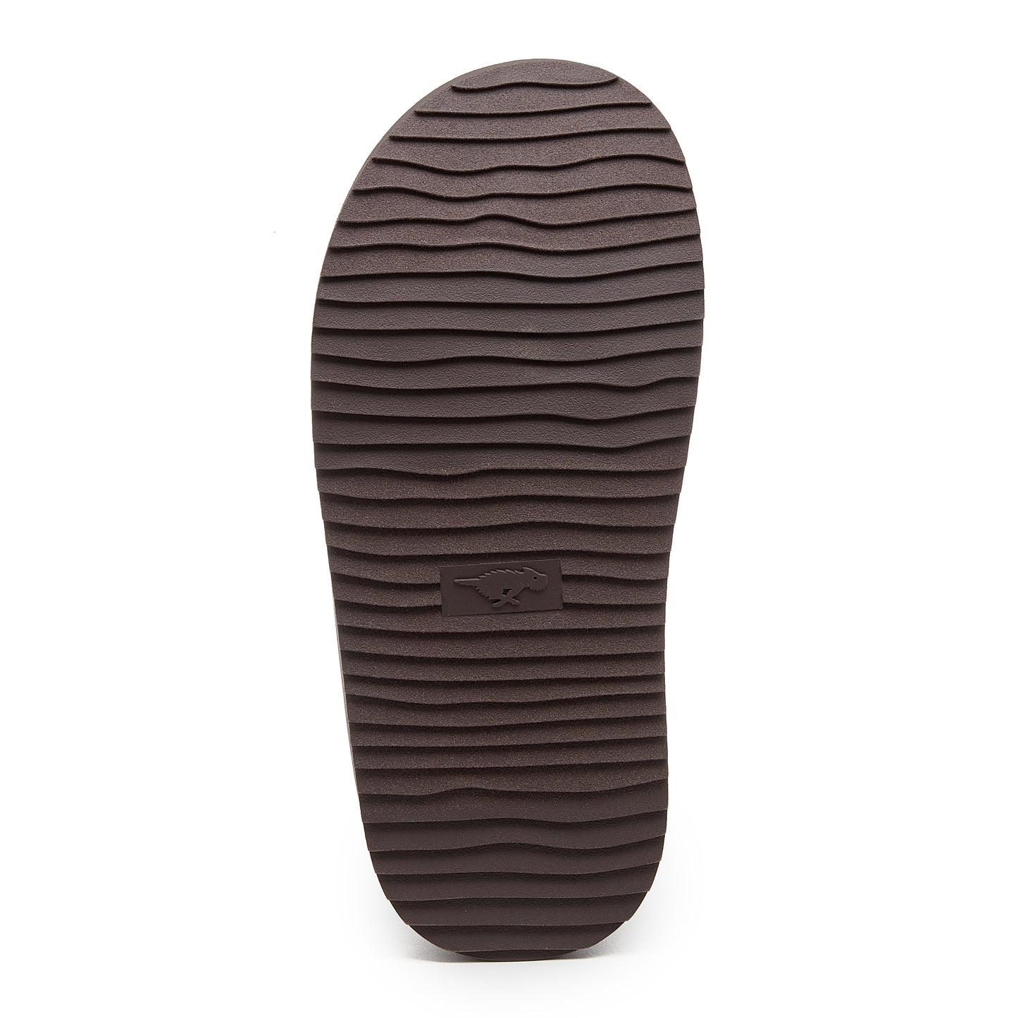 Relax Chocolate Mule Slippers dark brown casuals outsole view showing the dark brown ridged tread and Rocket Dog logo detail