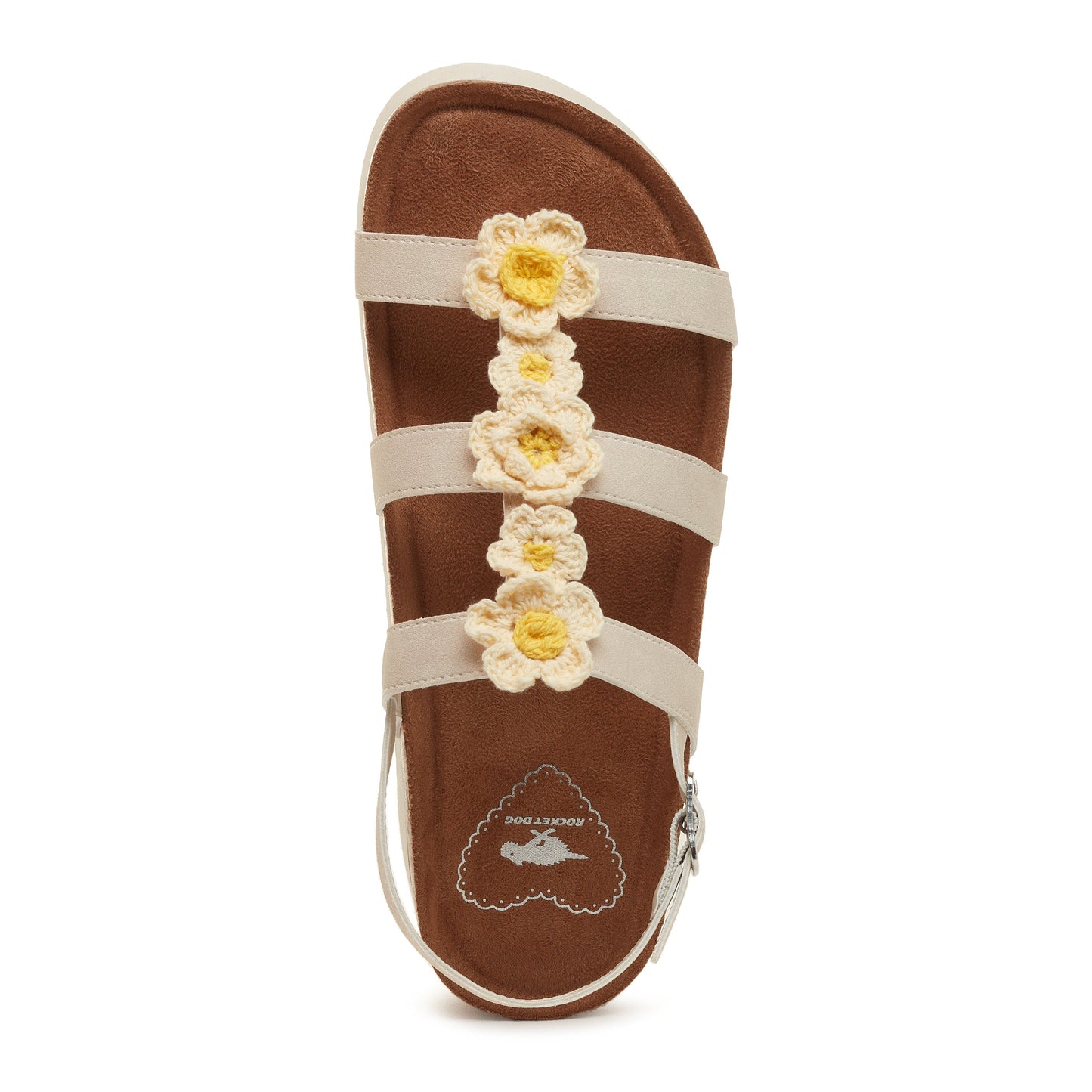 Abuzz Cream Buckle Strap Sandals