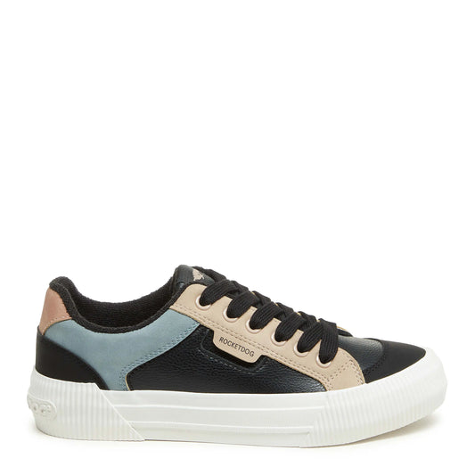 Cheery Black Color Block Trainers