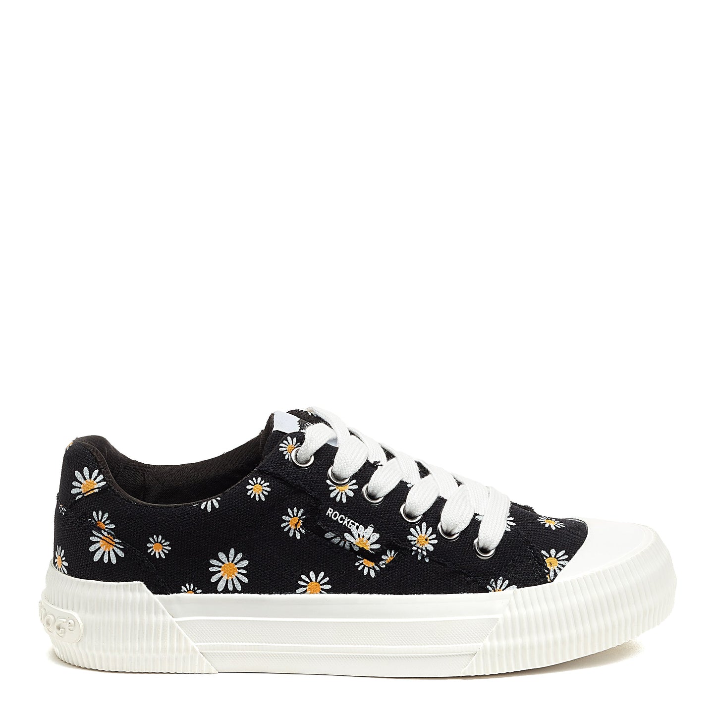 Cheery Daisy Print Black Trainer