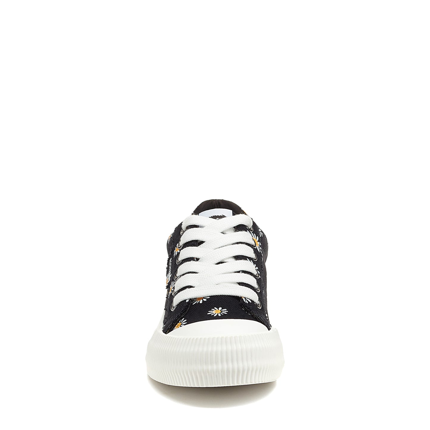 Cheery Black Daisy Print Trainers