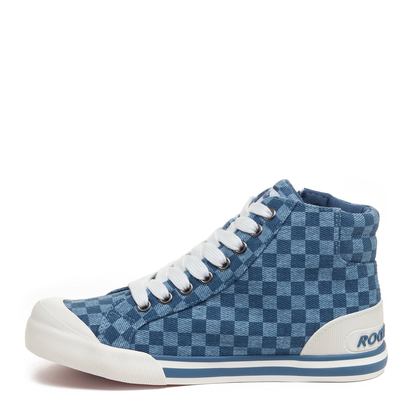 Jazzin Blue Checkered High Top Trainers
