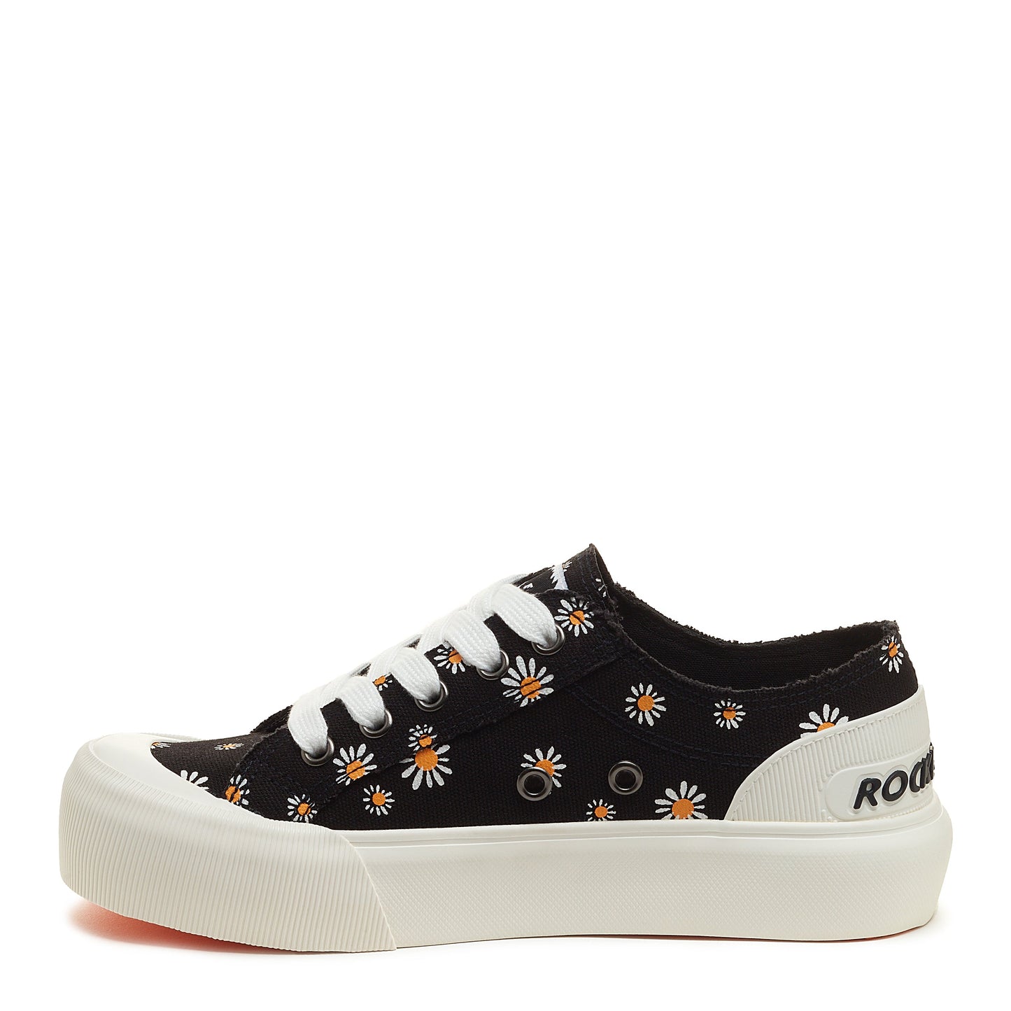 Jazzin Plus Daisy Print Black Platform Trainers