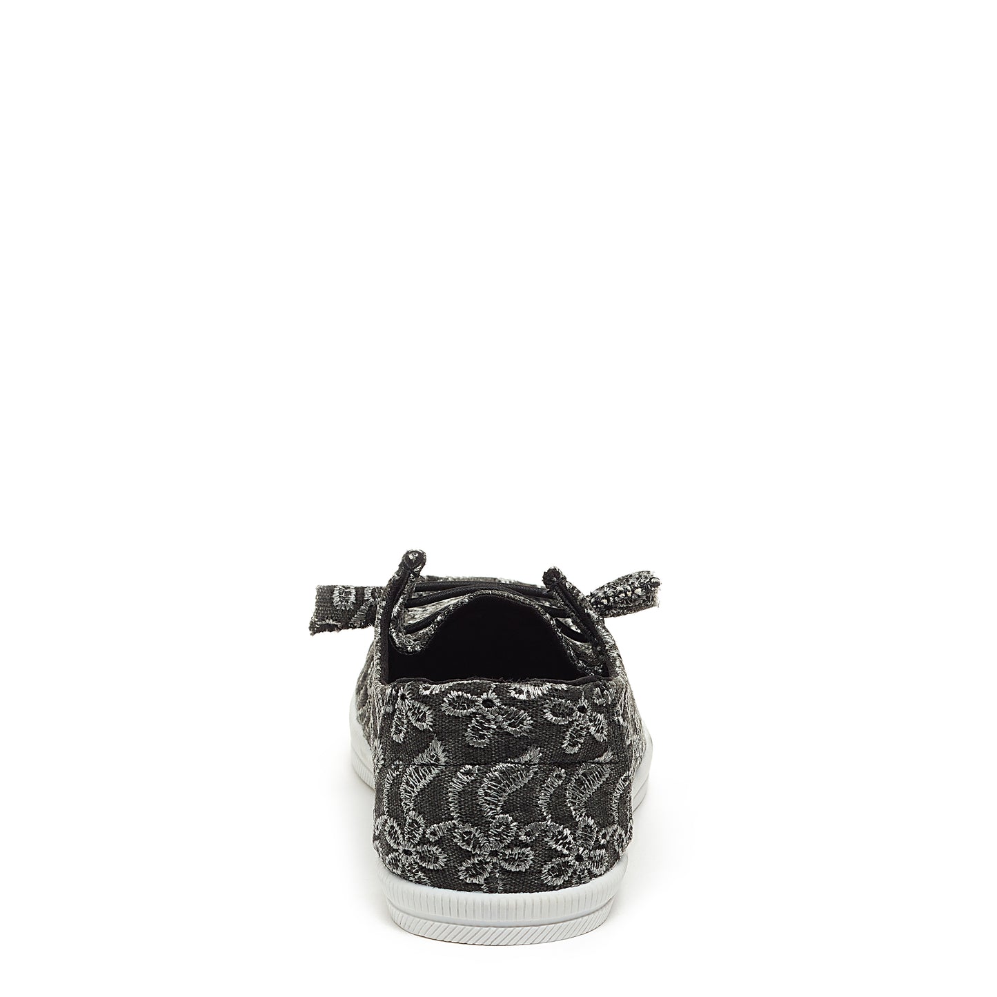 Mellow Black Eyelet Slip-On Casual Shoes