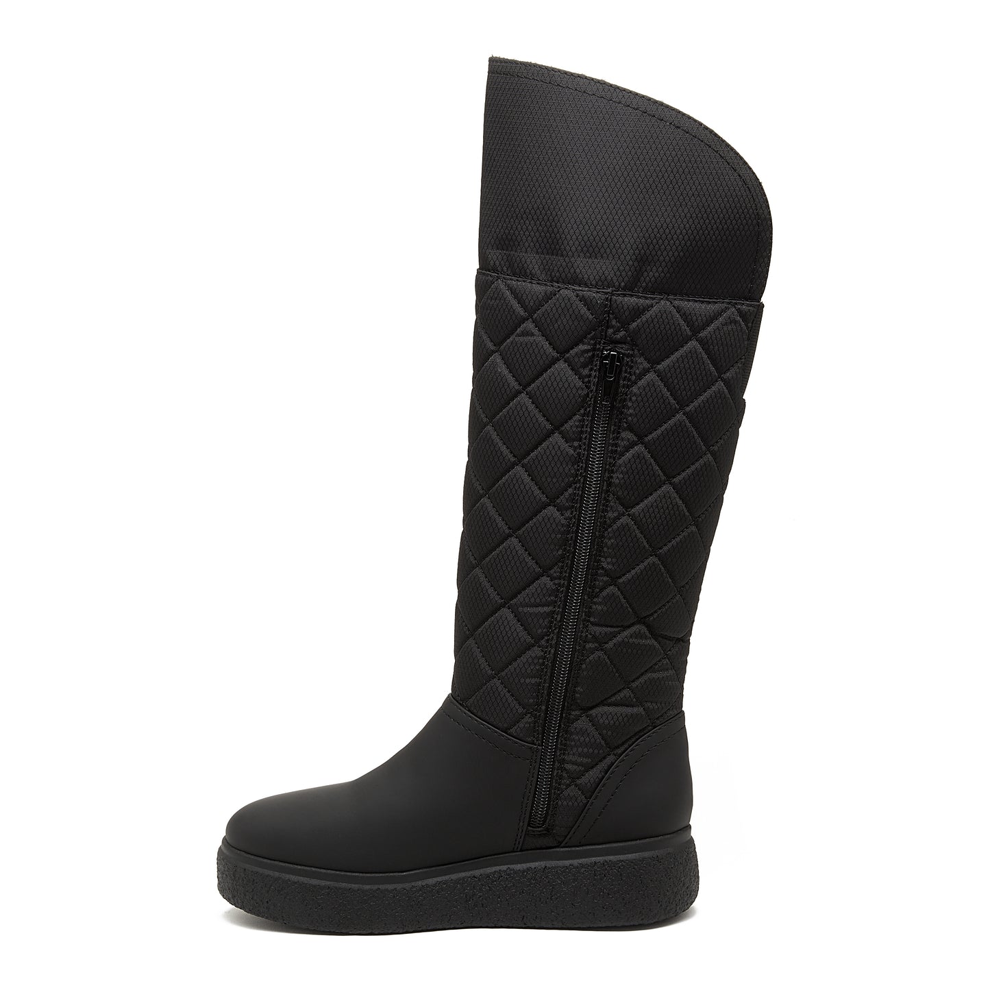 Archie Black Quilted Roll-Down Winter Boot