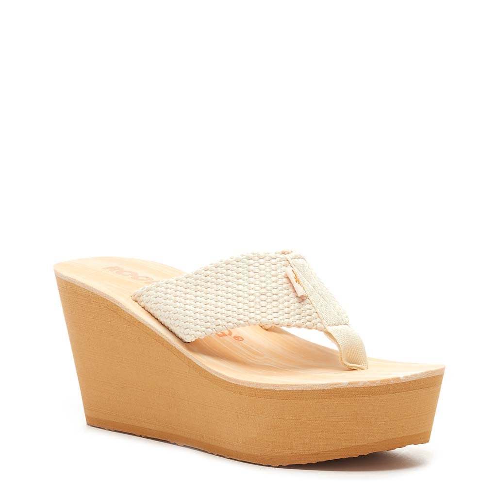 Rocket Dog | Diver Cream Wedge Flip Flops