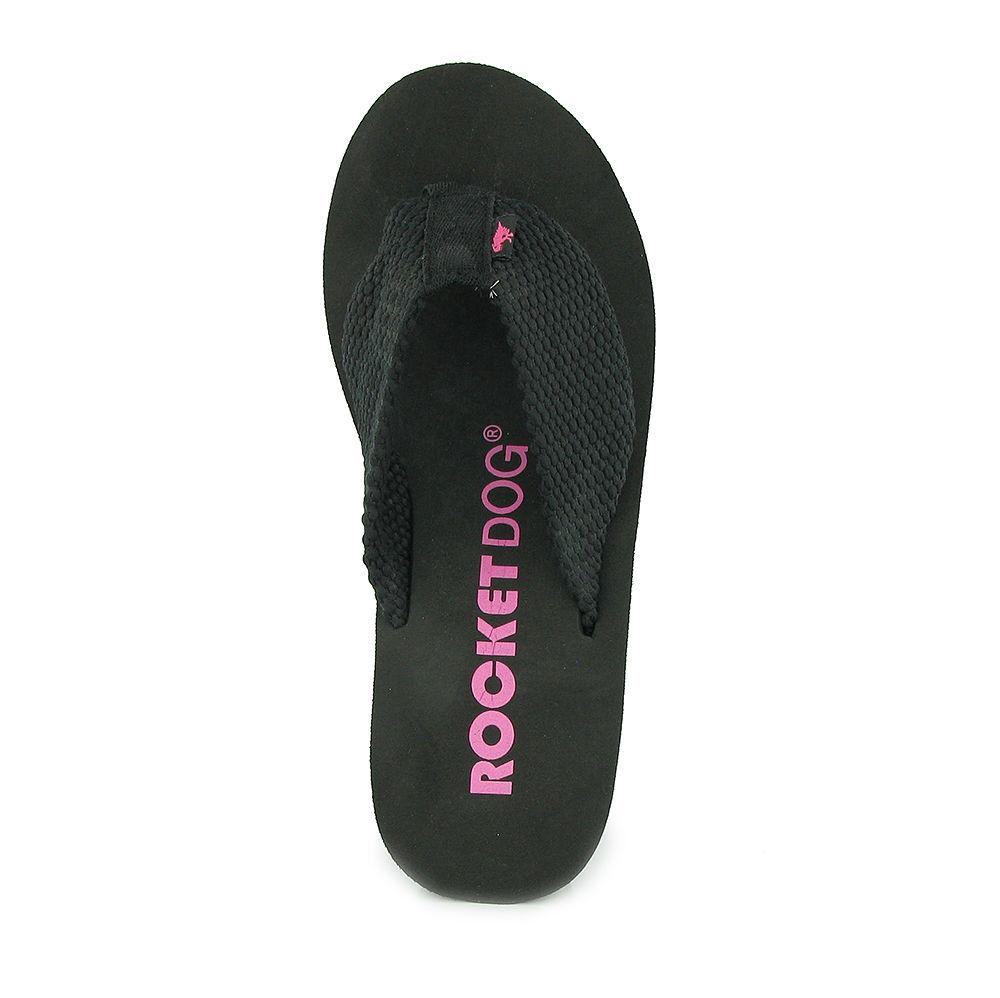 Rocket Dog | Diver Black Wedge Flip Flops