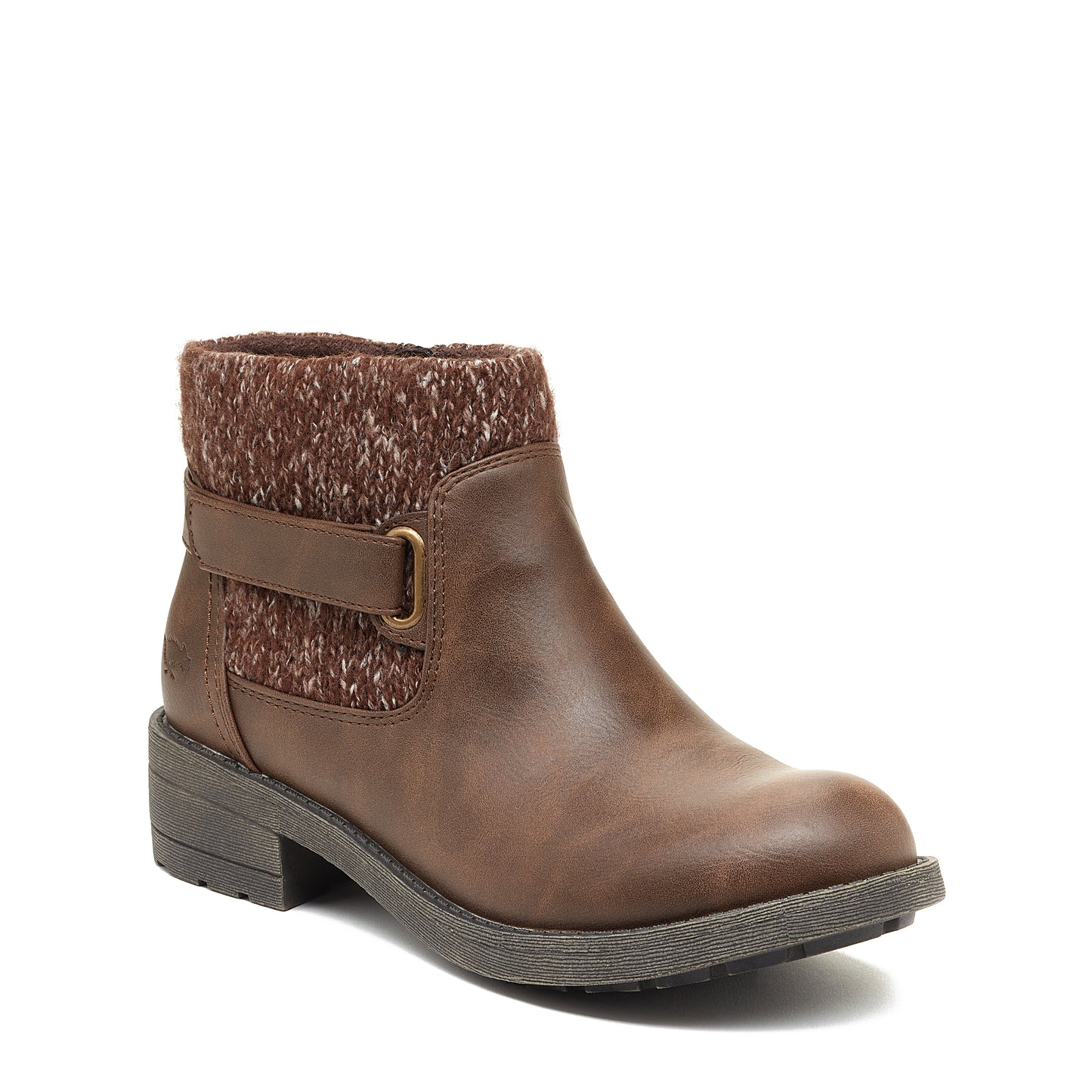 Tegal Brown Knitted Ankle Boot