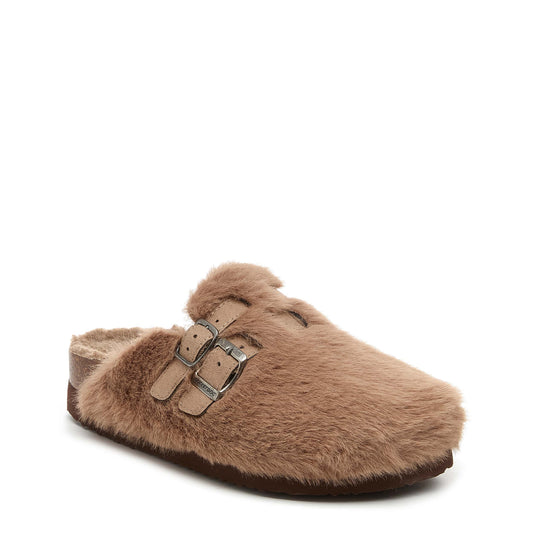 Abel Plus Fuzzy Taupe Clogs