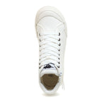 Top-down view of the Jazzin all white high top trainer