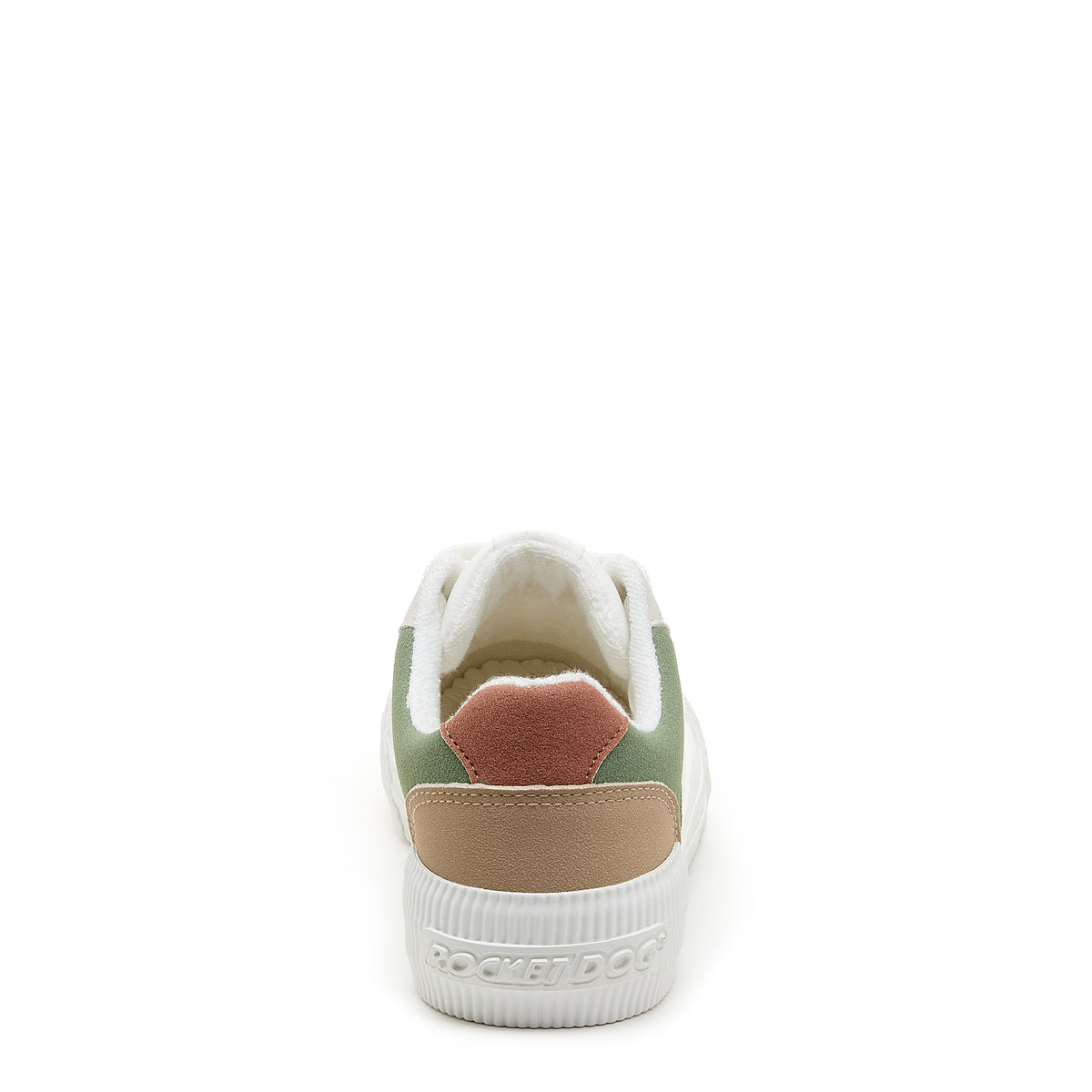 Cheery White Olive Colour Block Trainers