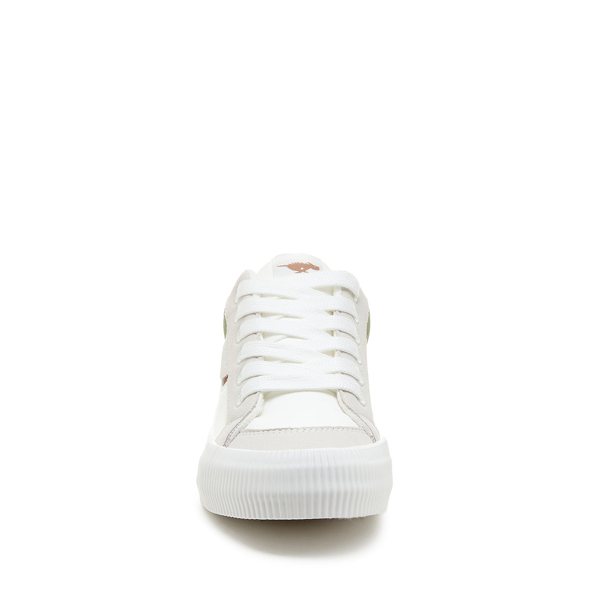 Cheery White Olive Colour Block Trainers