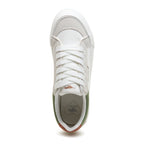 Cheery White Olive Colour Block Trainers