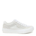 Side view of the Rocket Dog Cheery white mesh trainer, white mesh upper and platform sole
