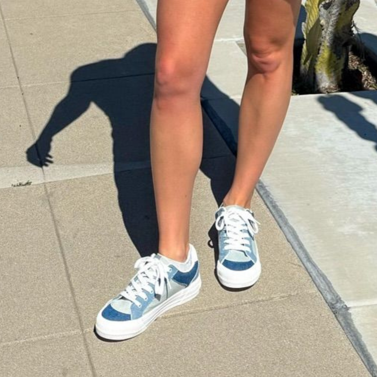 Cheery Coastal Blue Colour Block Trainers