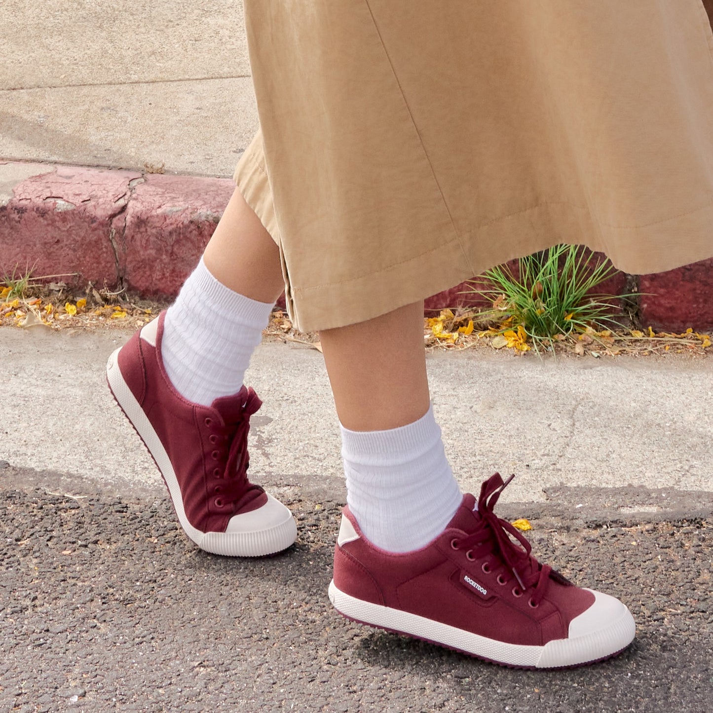 Cheery Burgundy Low-profile Trainers