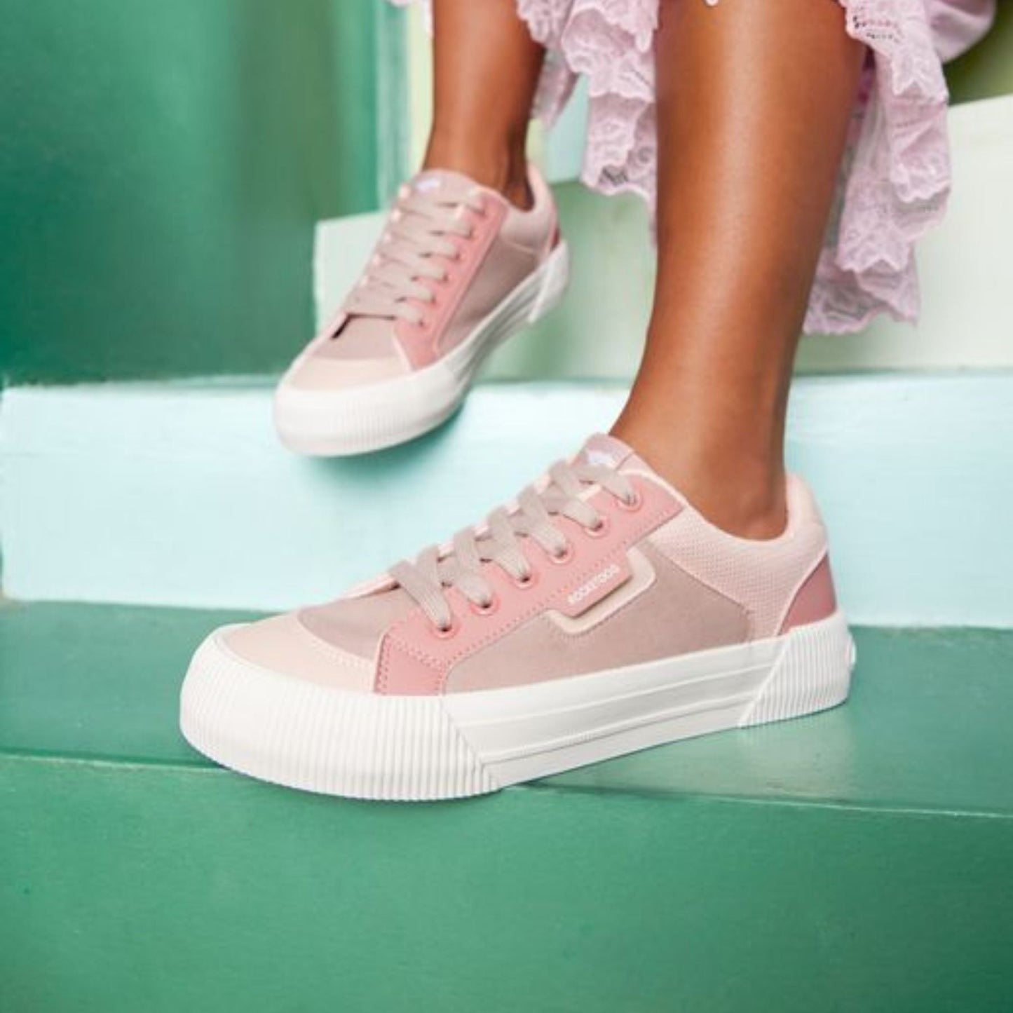 Cheery Mauve Colour Block Trainers