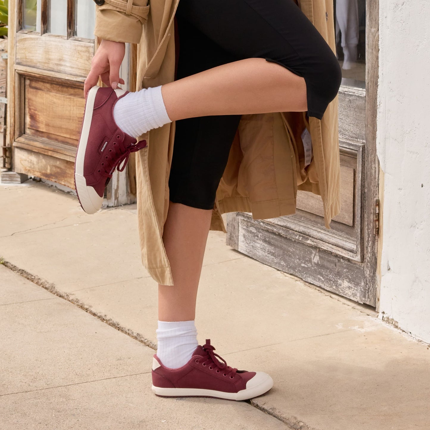 Cheery Burgundy Low-profile Trainers