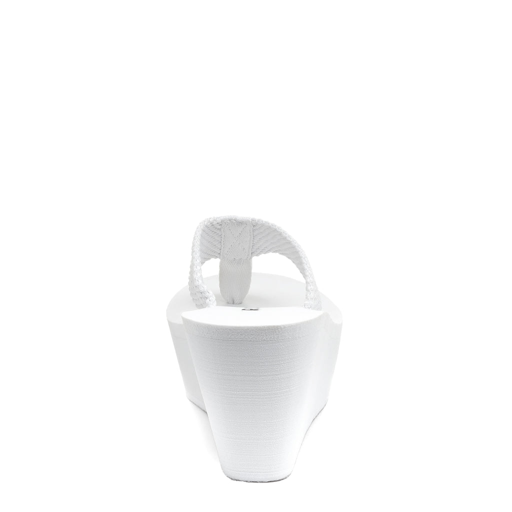 Back view of the Diver white wedge flip flop