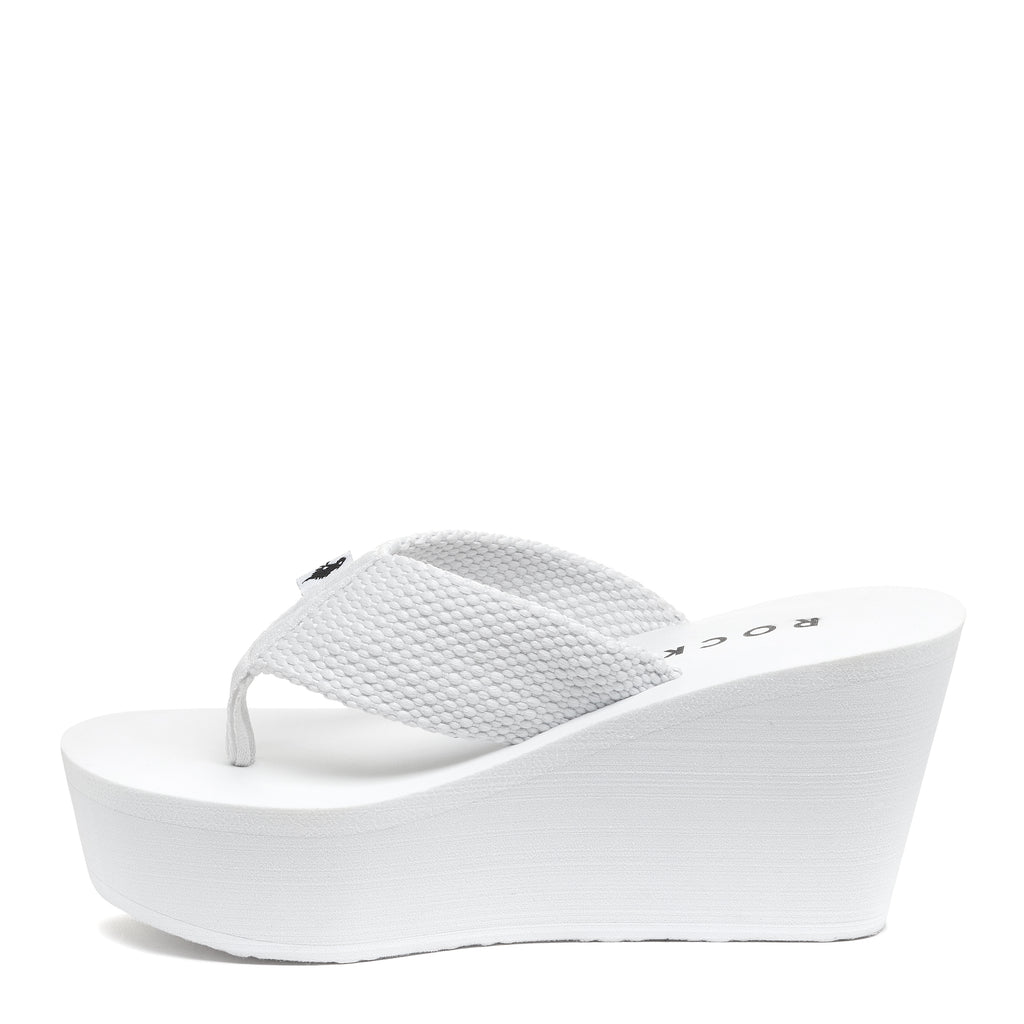 Inner side of the Diver white wedge flip flop