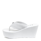 Inner side of the Diver white wedge flip flop