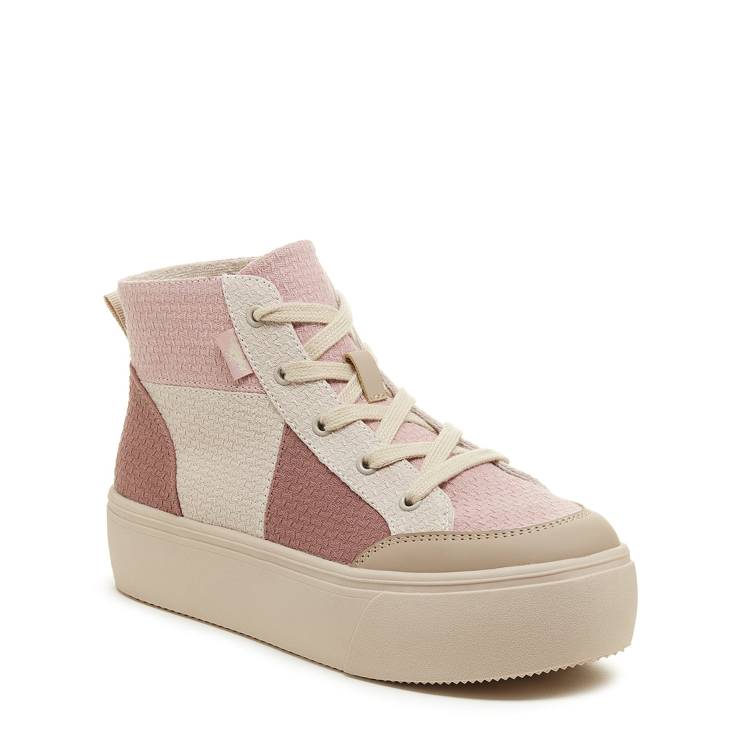 Flair Pink Patchwork Platform Trainers