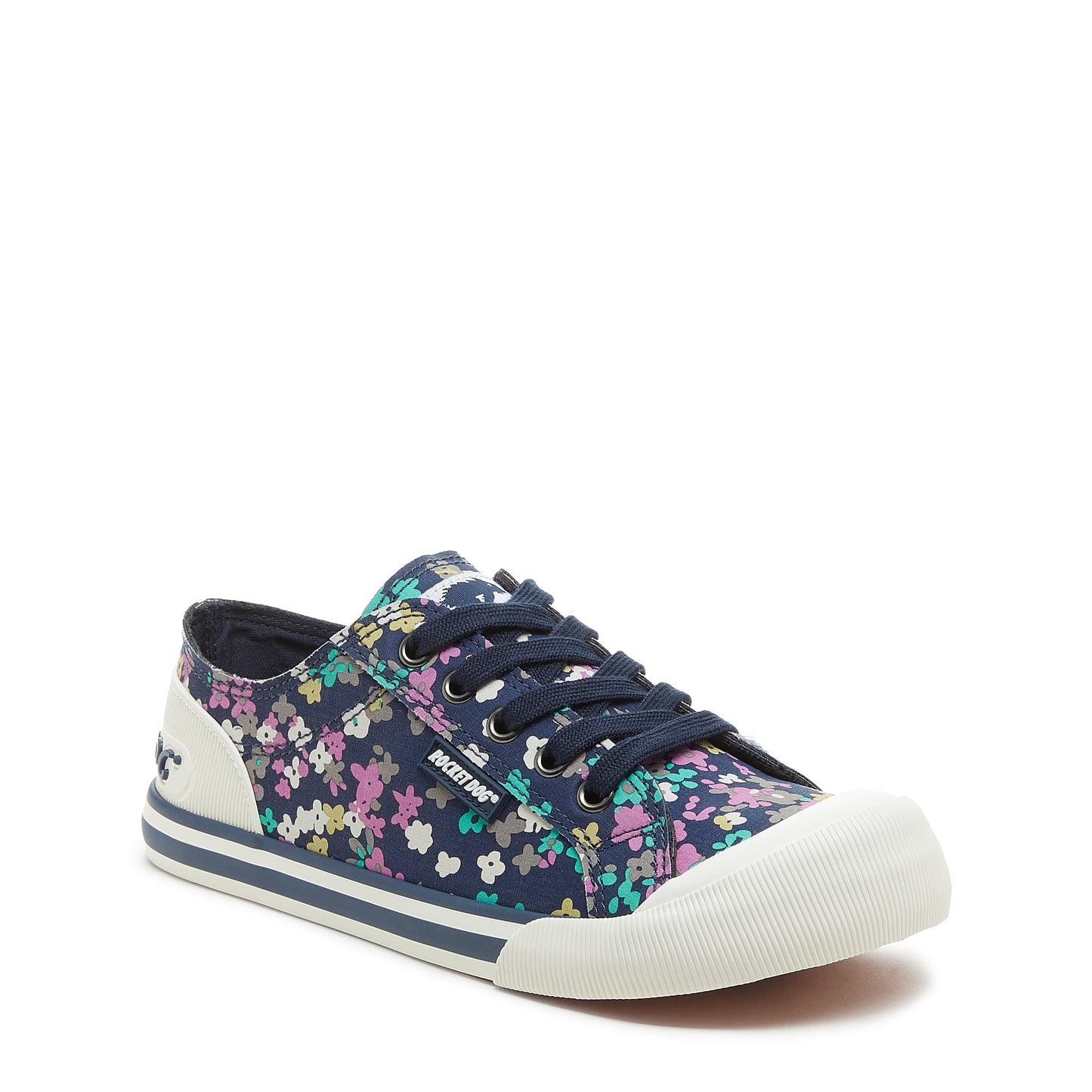 Jazzin Recycled Cotton Navy Floral Trainers