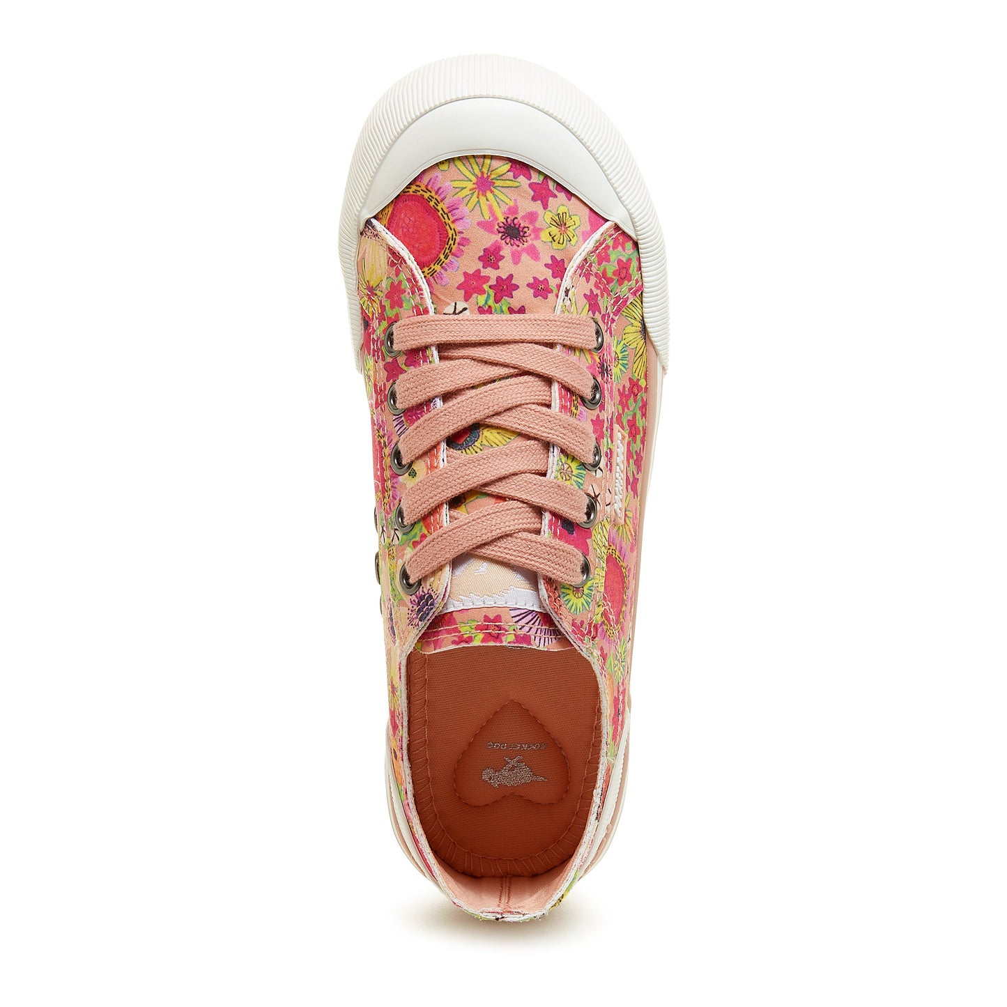 Jazzin Bright Pink Floral Trainers