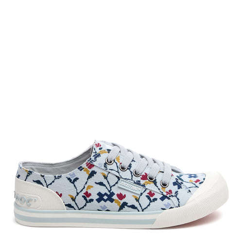 Jazzin Light Blue Floral Trainers