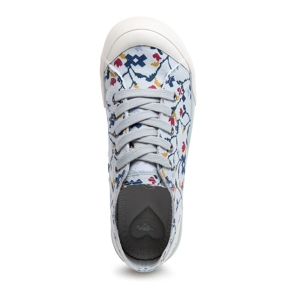 Jazzin Light Blue Floral Trainers