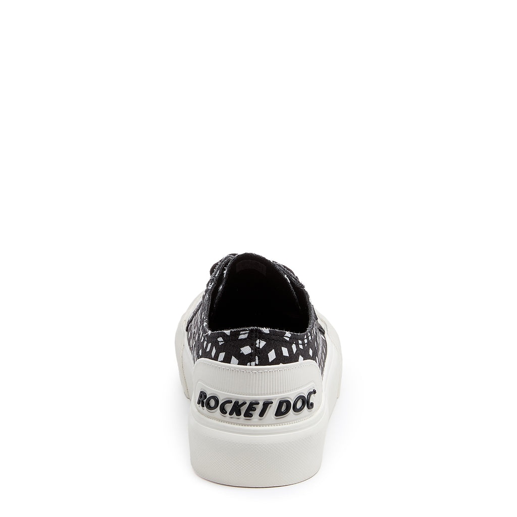 Jazzin Plus Black Geo Print Trainers