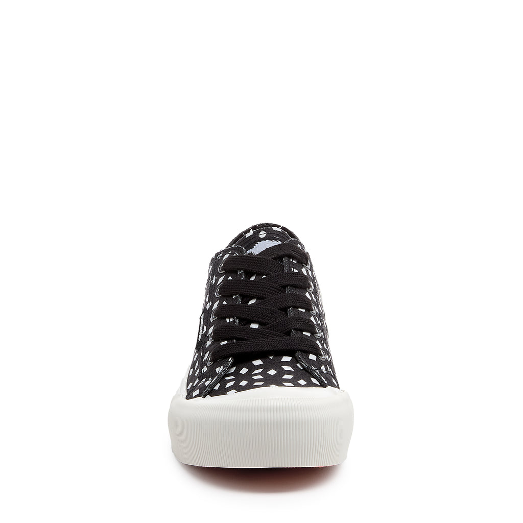 Jazzin Plus Black Geo Print Trainers